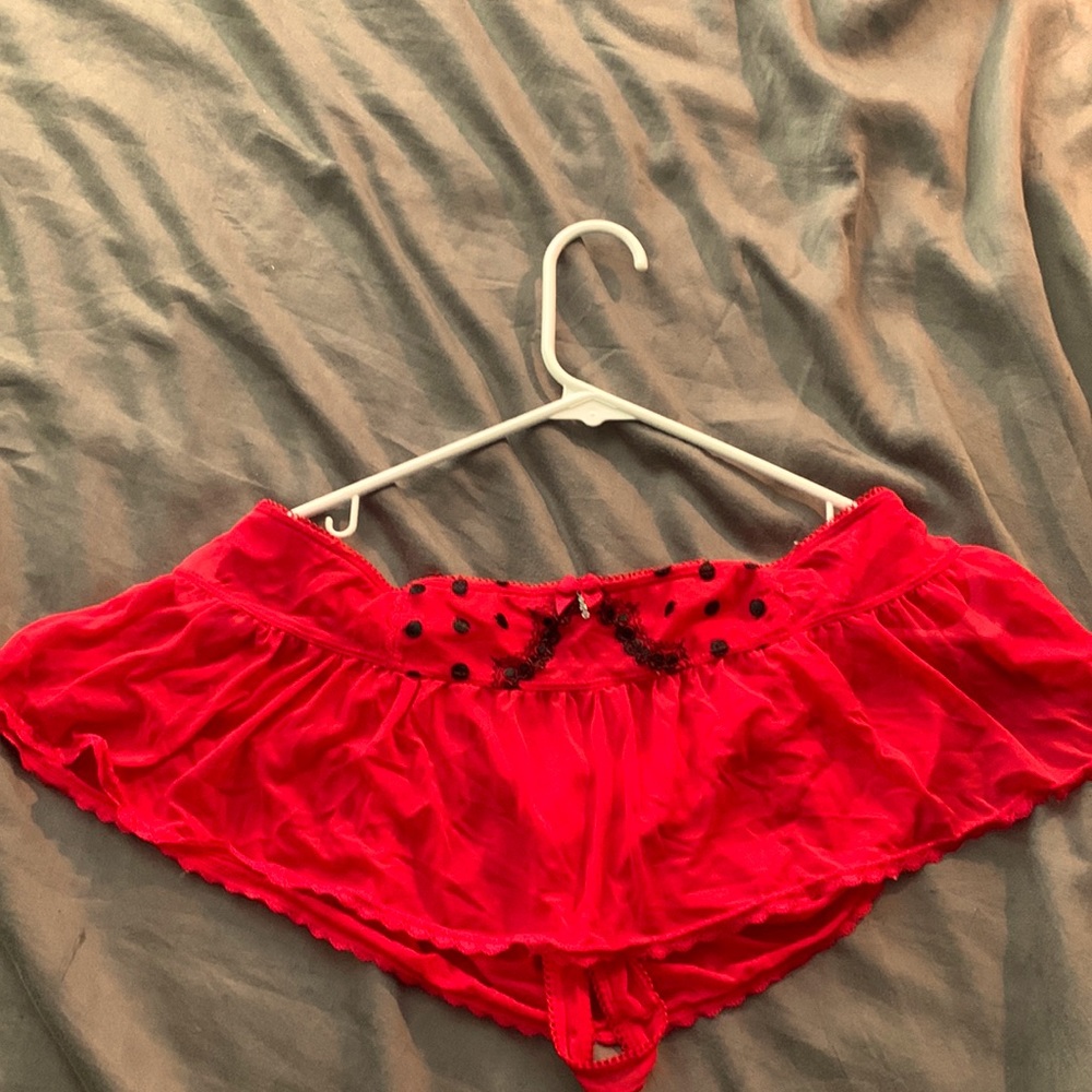 Sexy red skirt panties good condition